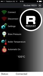 Rocket R60V kávégép bemutató app