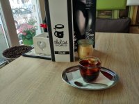 Black Cat Cafe kávézó kapucziner mizudashi
